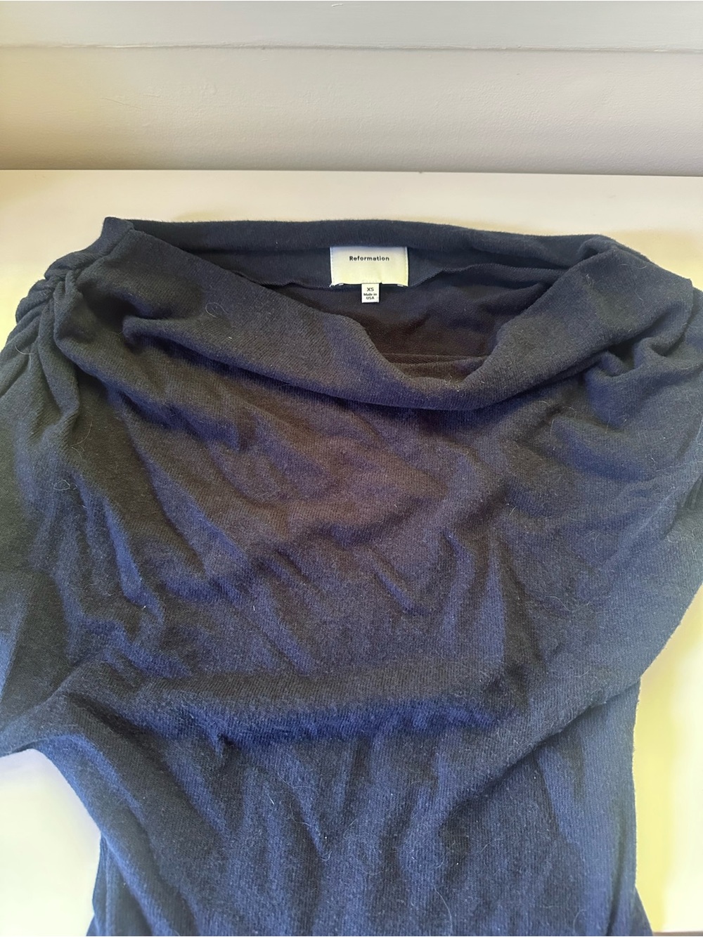 Reformation Iris Knit Top in Navy - Picture 4 of 4